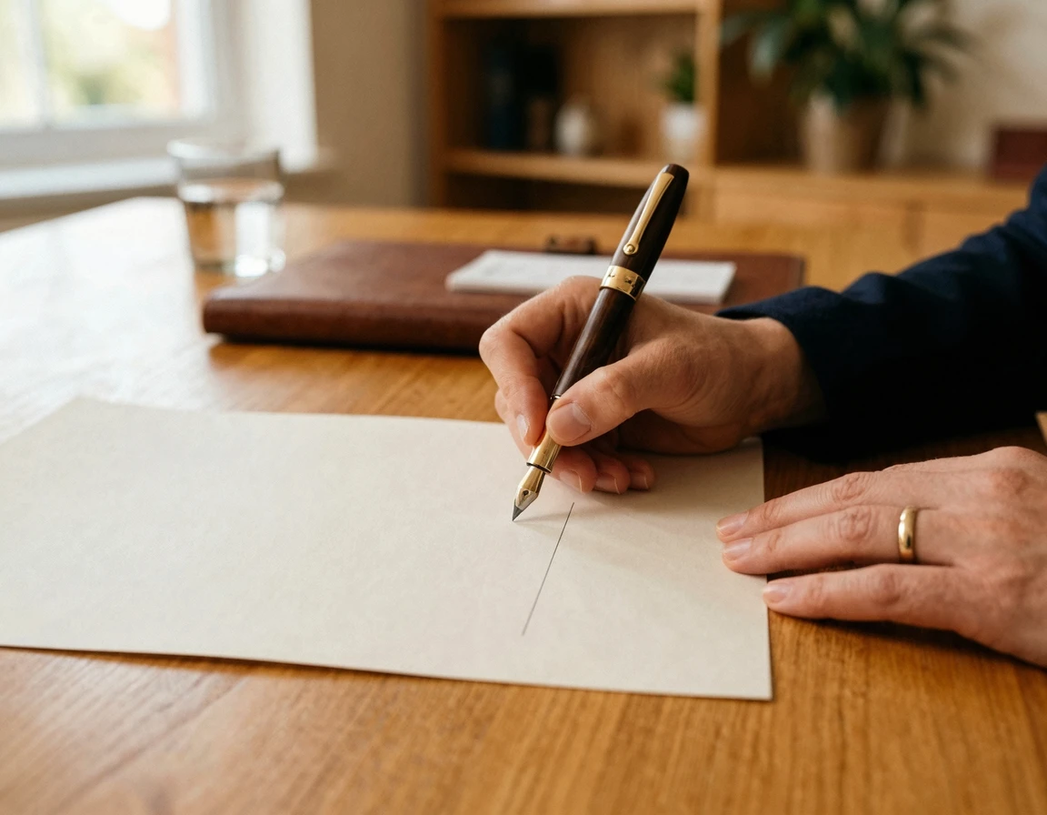 렌트카 계약서에 서명하는 모습