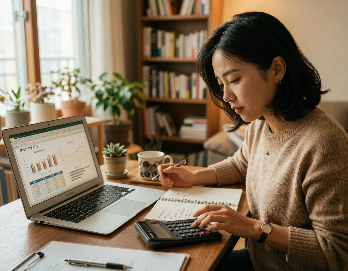 렌트카 비용을 계산하고 비교하는 모습