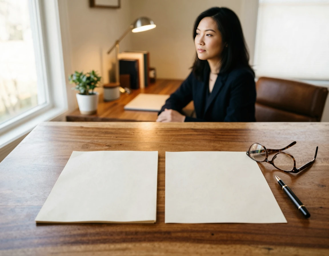 렌트사 면책 서류와 개인 보험 증권을 비교하는 모습