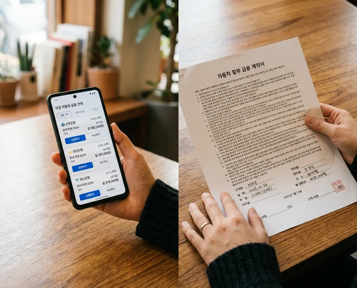 다이렉트 금융 앱과 종이 계약서 비교