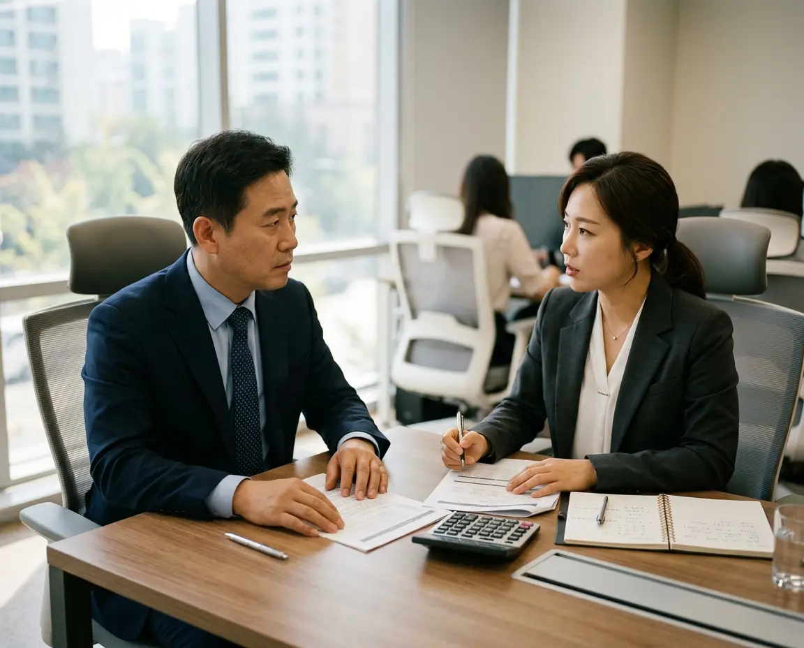 차량 옵션 누락에 대해 렌트사 담당자와 보상안을 협상하는 모습