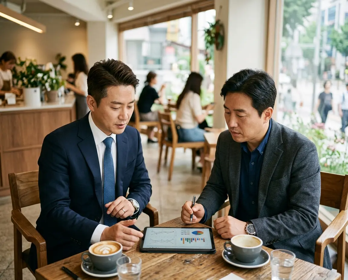 직장인과 사업자의 자동차 금융 상담 모습